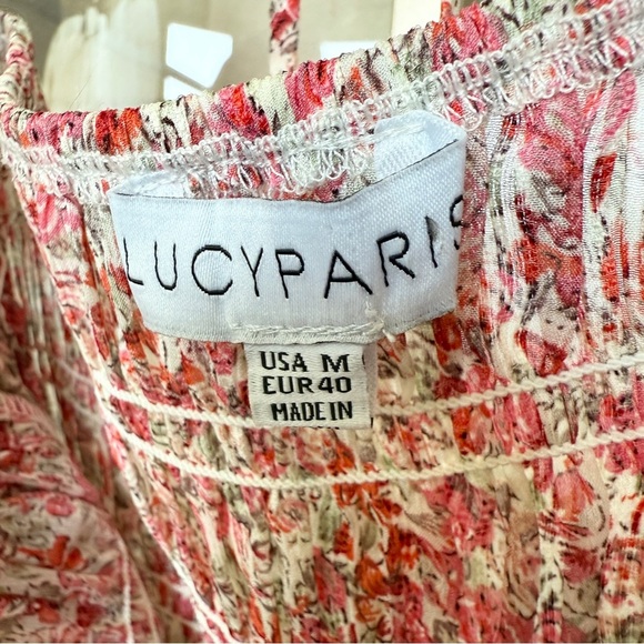 LUCY PARIS Women's Floral Long Sleeve Smocked Blouse Size M Multicolor Spring - Picture 10 of 12